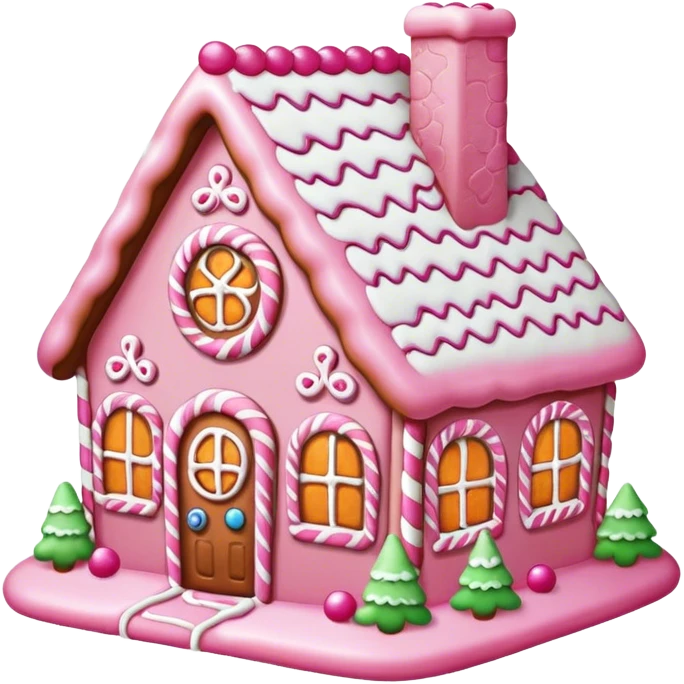 Pink Ginger bread house emoji