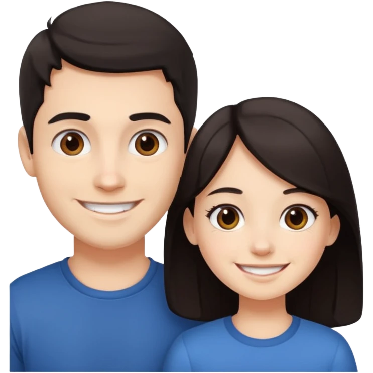 Brother ans sister, white skin, dark hair emoji