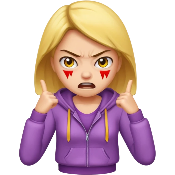 Angry girl with clothes emoji