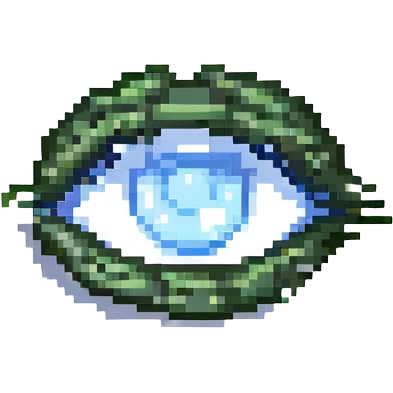 pixel art of a closed eye symbolizing privacy emoji