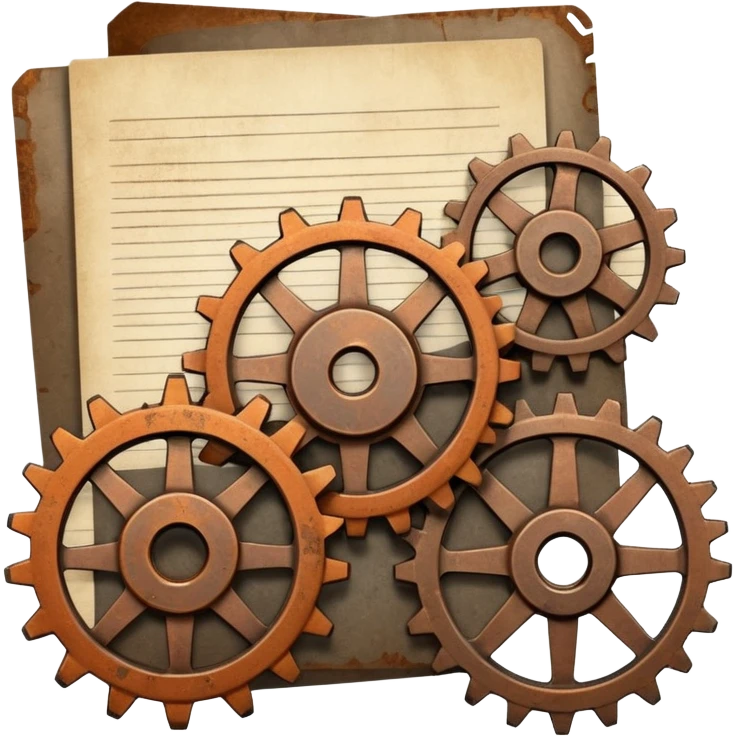 Gear/Cog + Document emoji