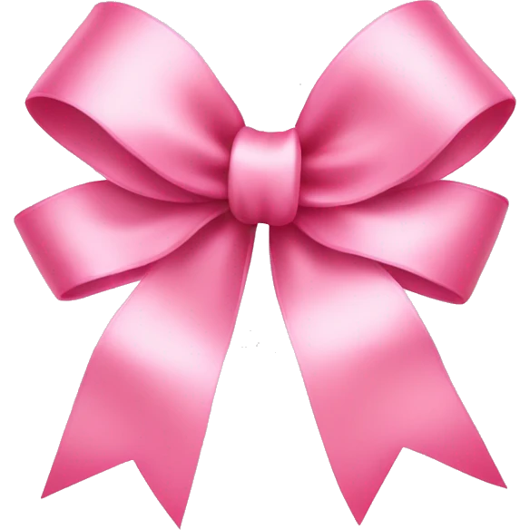 delicate pink ribbon bow emoji