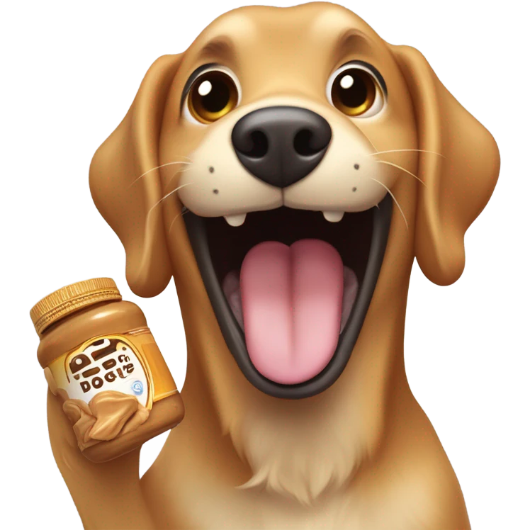 dog eating peanut butter emoji