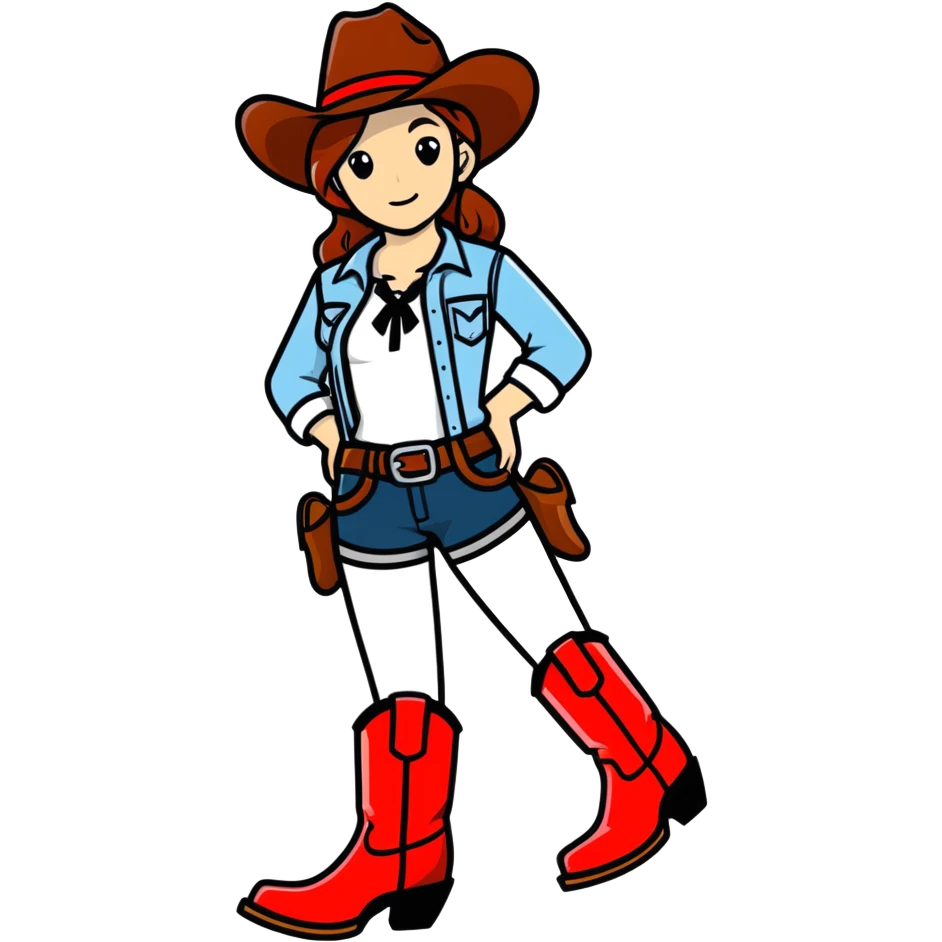 cowgirl with red boots emoji