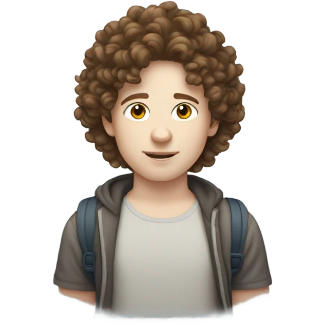 diabetic boy with brown curly hair and pale skin emoji