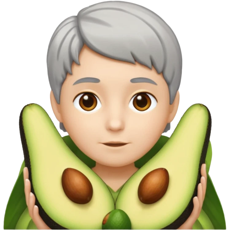 avocodo with short gray hair emoji