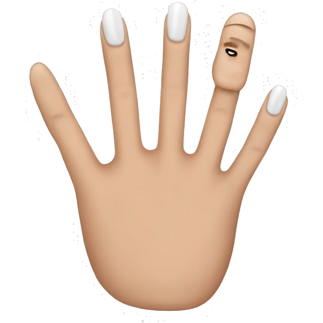 middle finger with french tip nails emoji