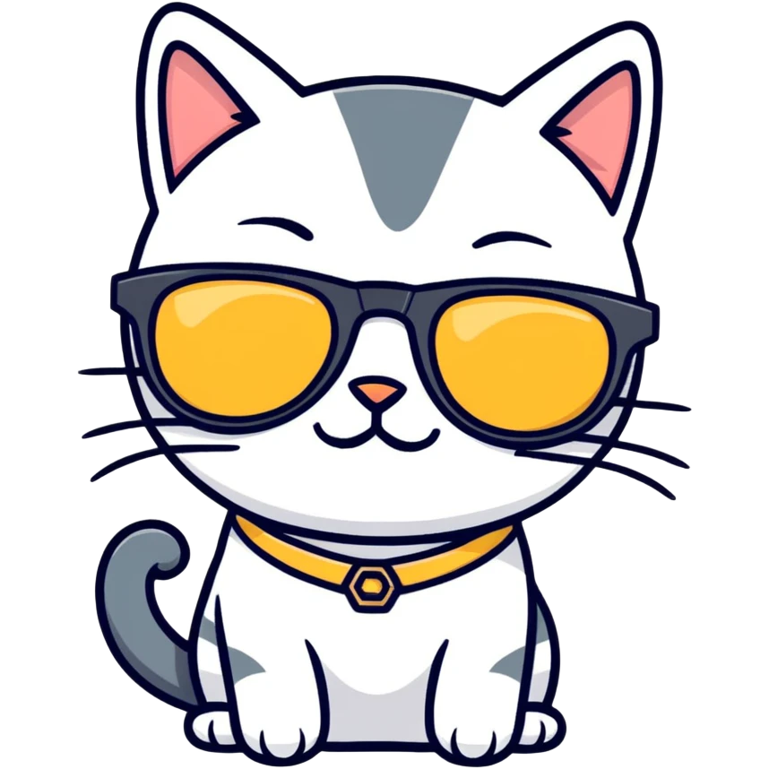 Cat with sunglasses emoji