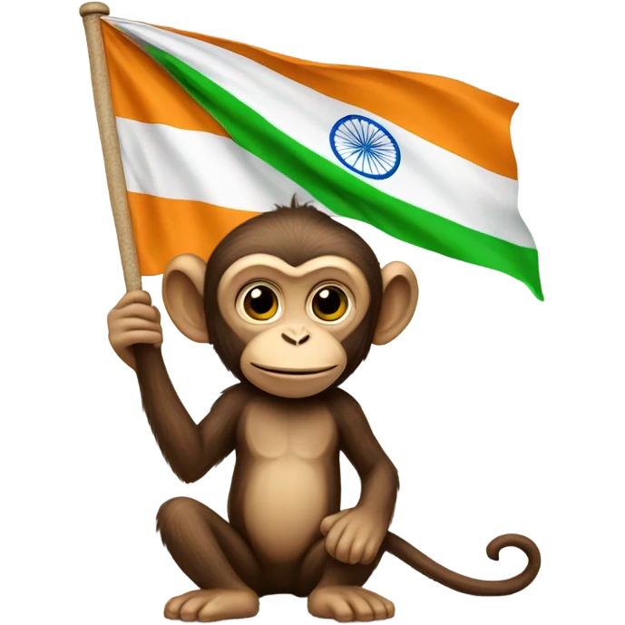 monkey with a india flag emoji