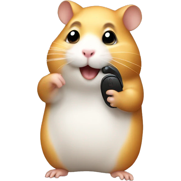 hamster calls on the phone emoji