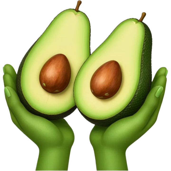 hands holding a small avocado emoji