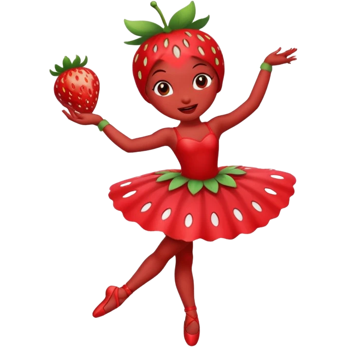 Strawberry fruit dancing ballet emoji