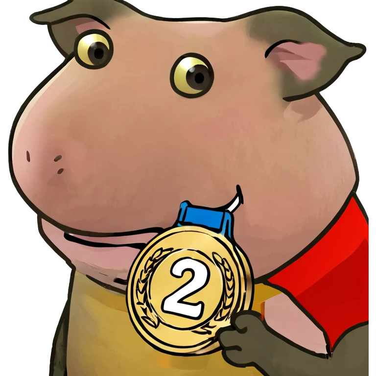 Pig with gold medal  emoji