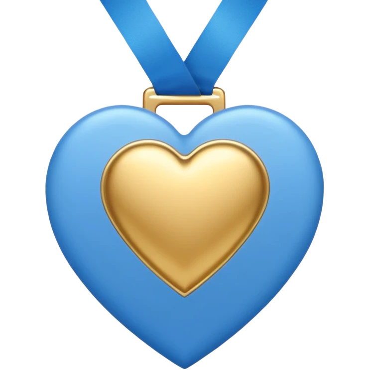 blue heart with a medal emoji