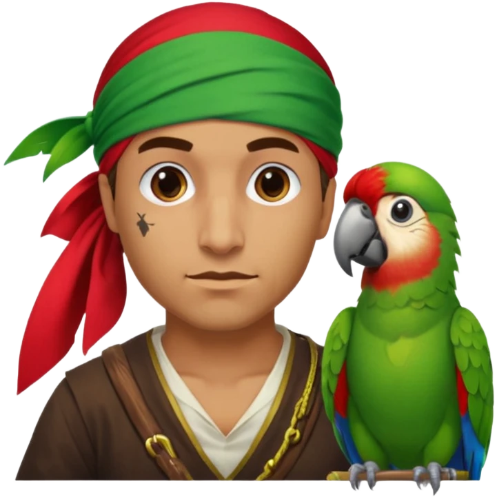 pirate and parrot emoji