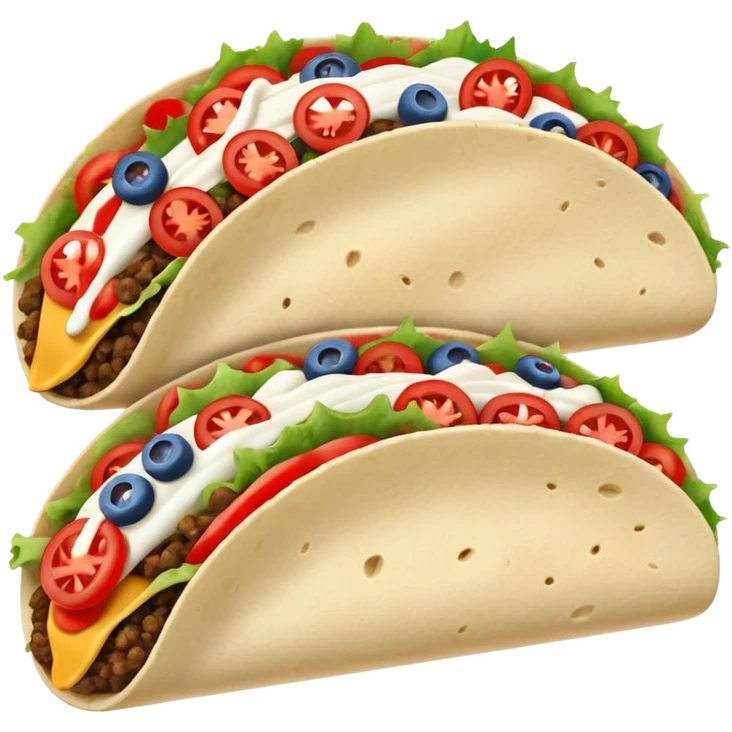 Emoji tacos bleu blanc rouge emoji