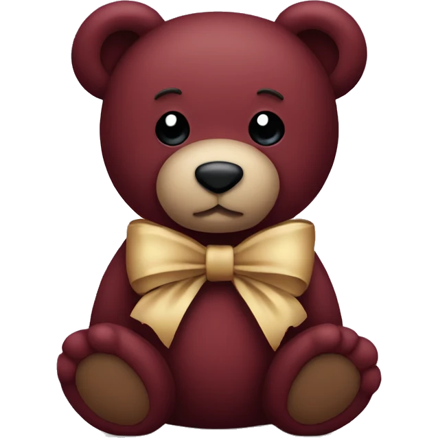 a burgundy teddy bear with a bow emoji