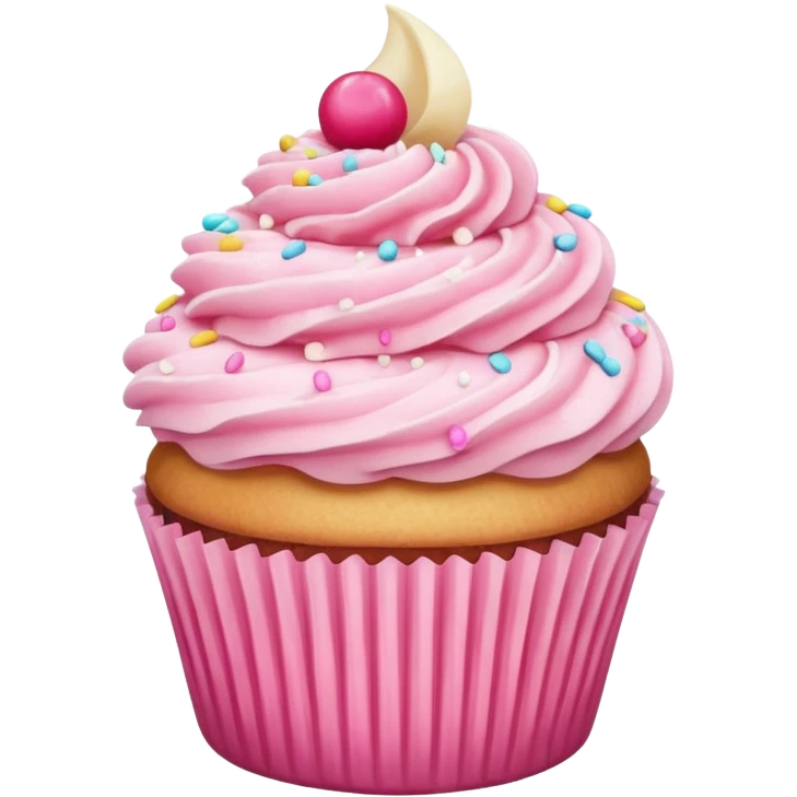 Cupcake with pink icing emoji
