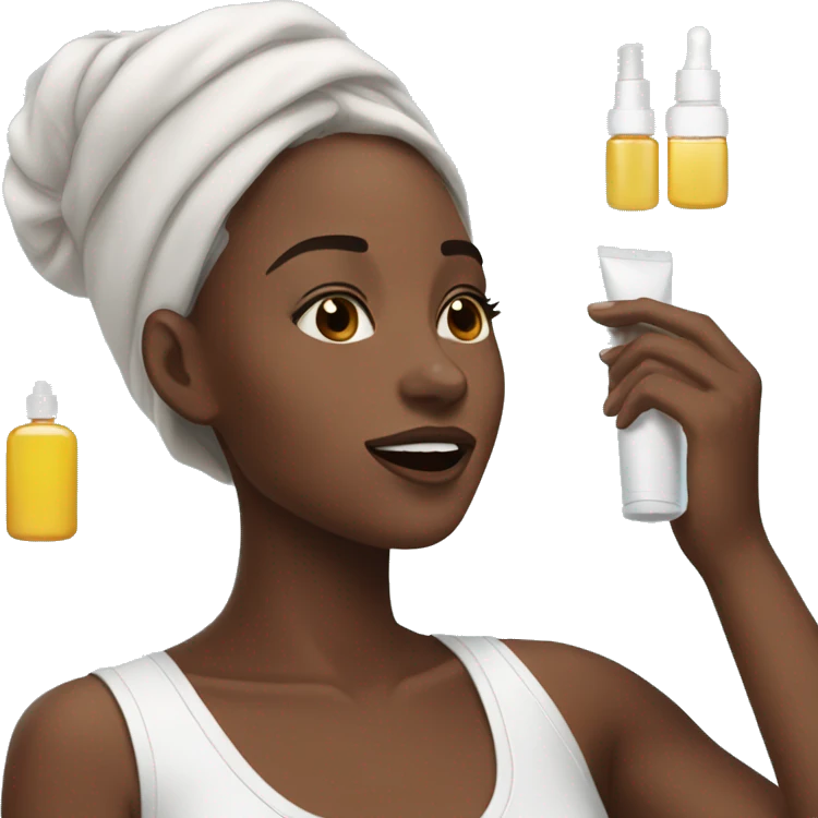 Girl doing skincare aesthetic emoji