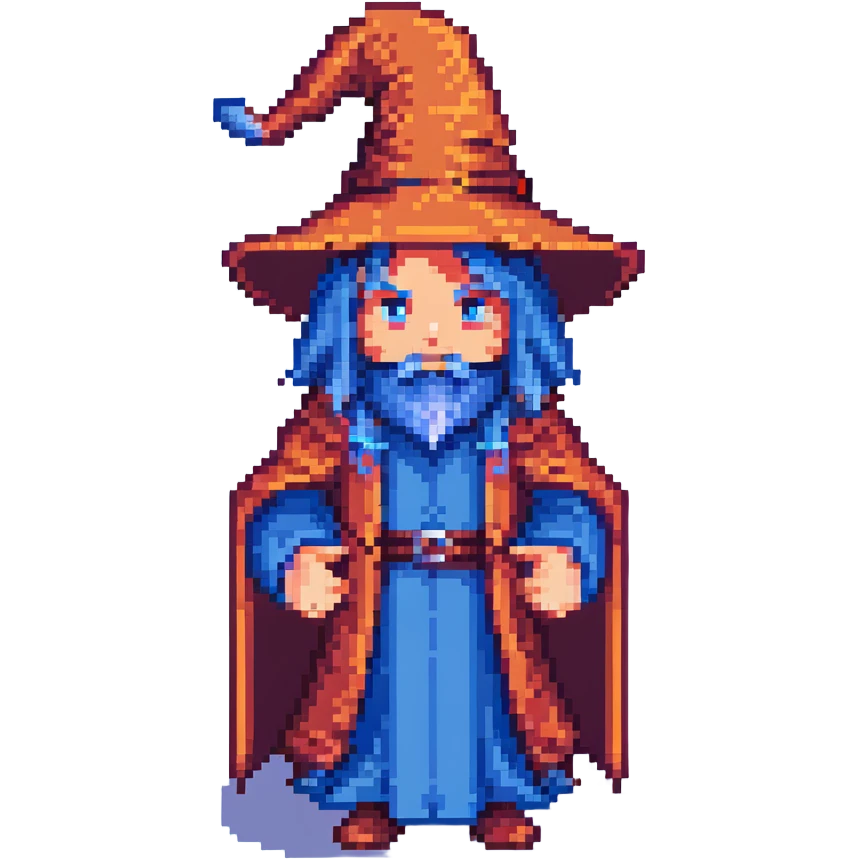 Pixel art wizard with Armenian flag colors (red, blue, orange) in the background emoji