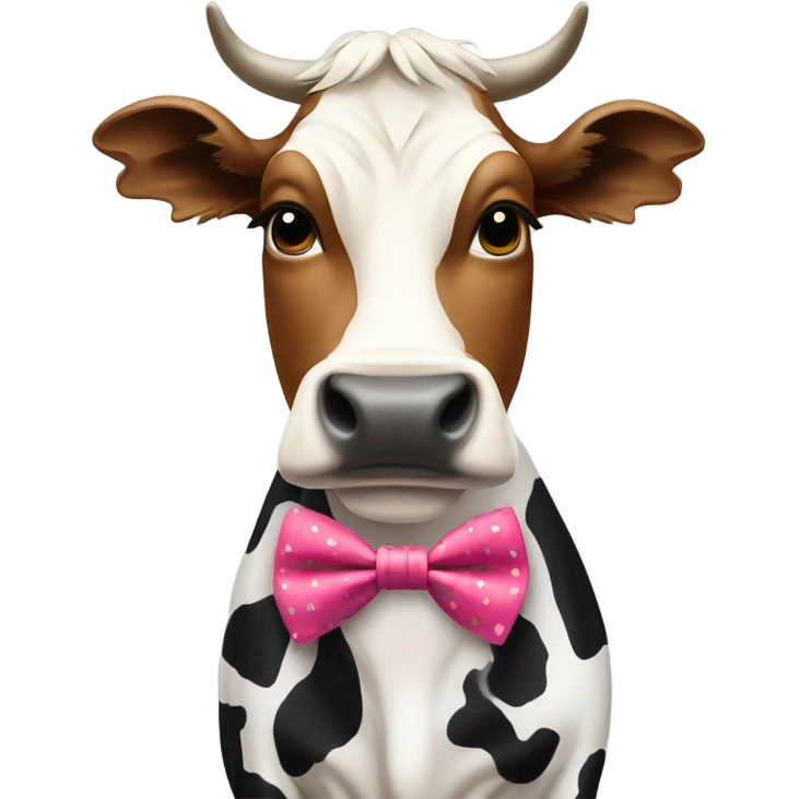 Cow wearing bow tie emoji