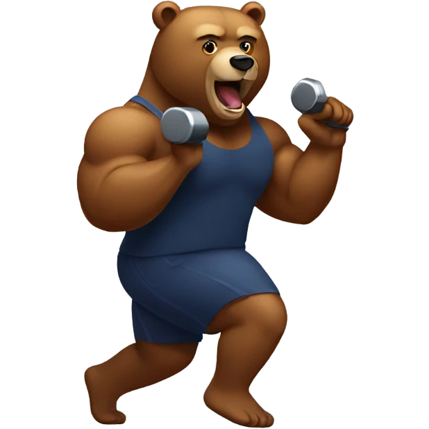 Bear working out emoji