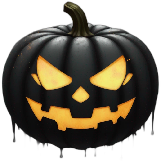 Black Pumpkin covered in splatter paint emoji