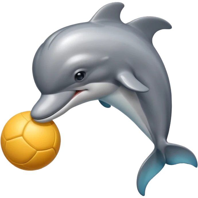 Dolphin with ball on noise emoji