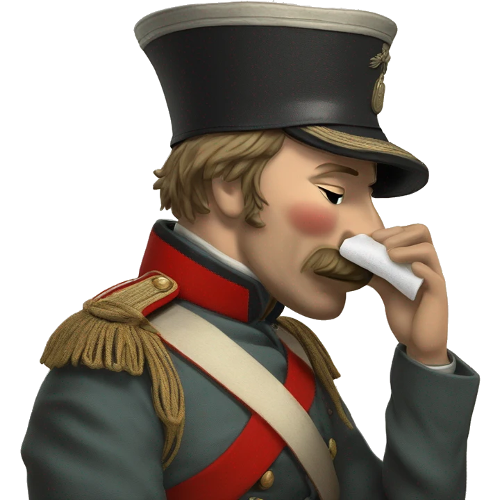 British soldier in the Crimean War blows his nose emoji