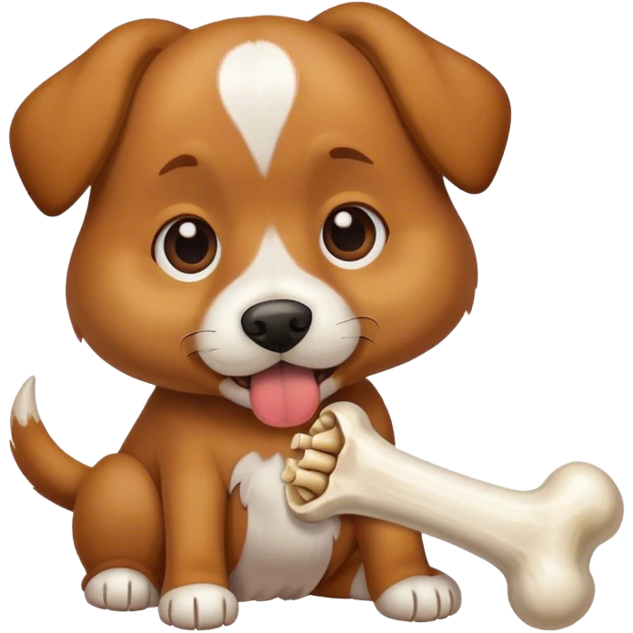 Dog eating a bone emoji