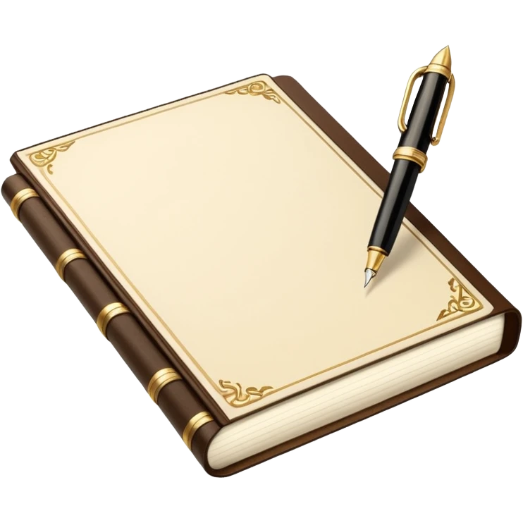 open notebook with fancy “A” on the page emoji