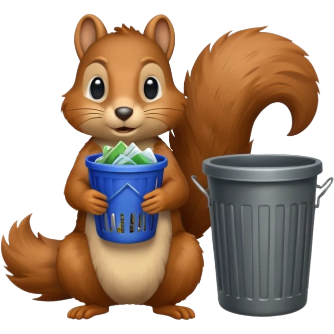 Trash can squirrel emoji