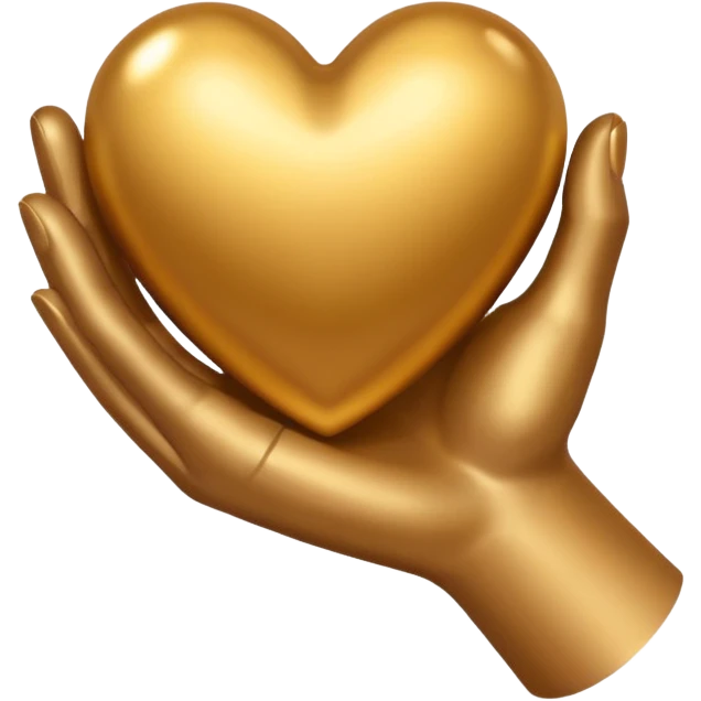 Золотое серде в руке emoji