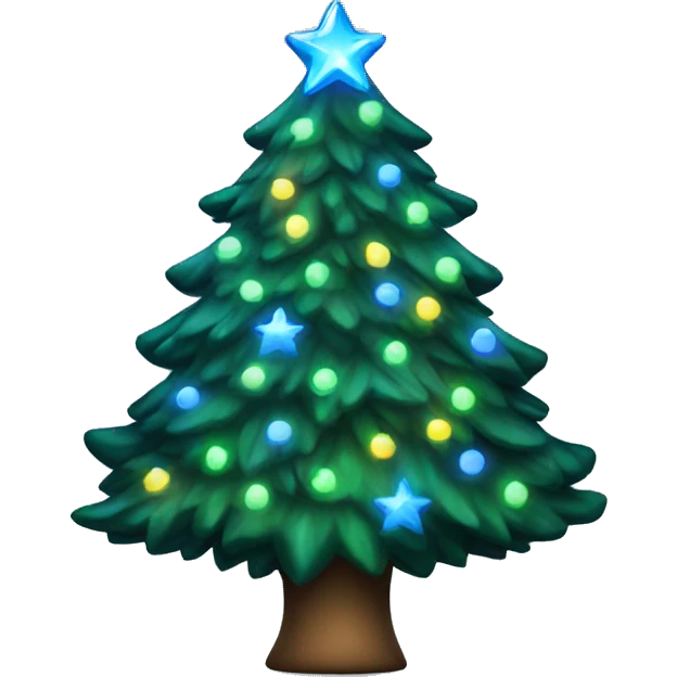 Christmas tree with blue lights emoji