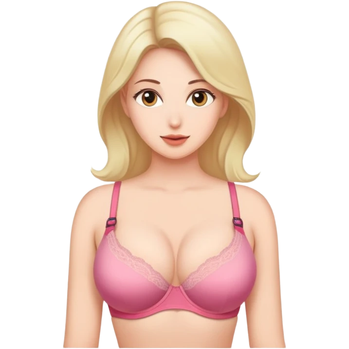 Woman with massive boobs with bra emoji