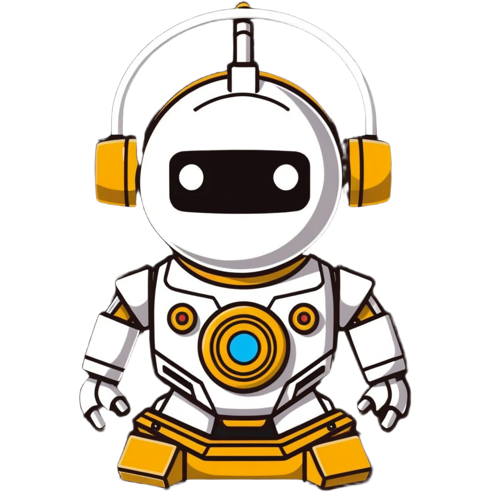 Industrial robot with exposed wiring and heavy metal plating emoji