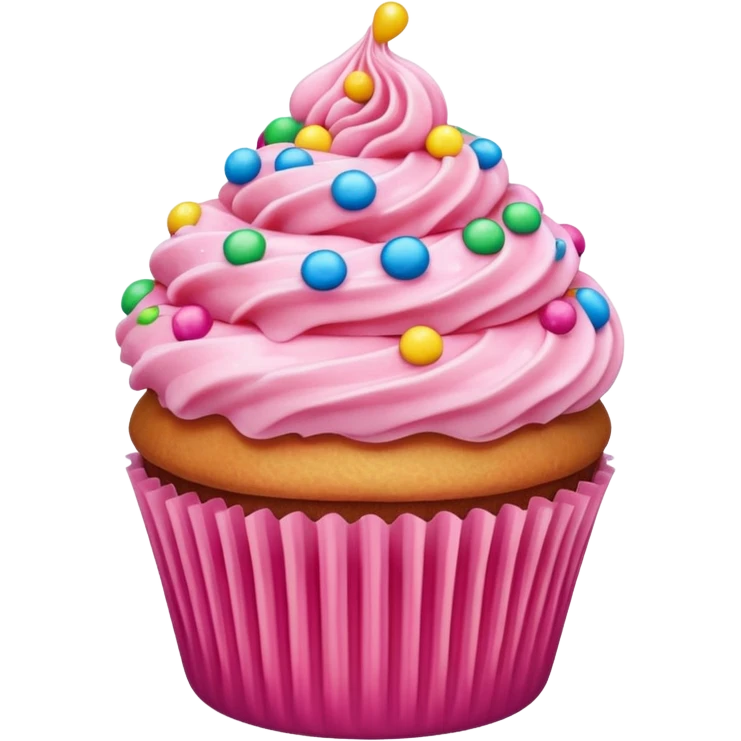 Cupcake with pink icing emoji