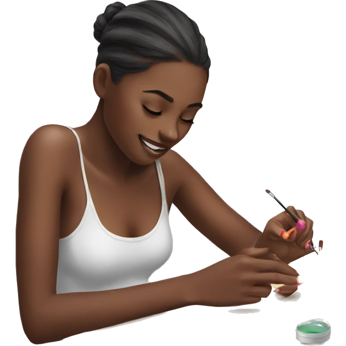 girl painting her nails emoji