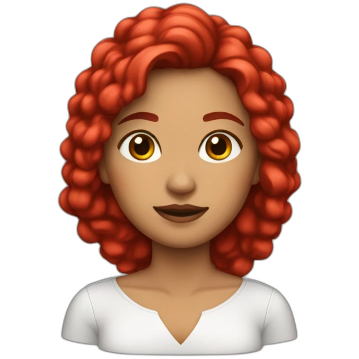 mujer pelo corto rojo y liso emoji