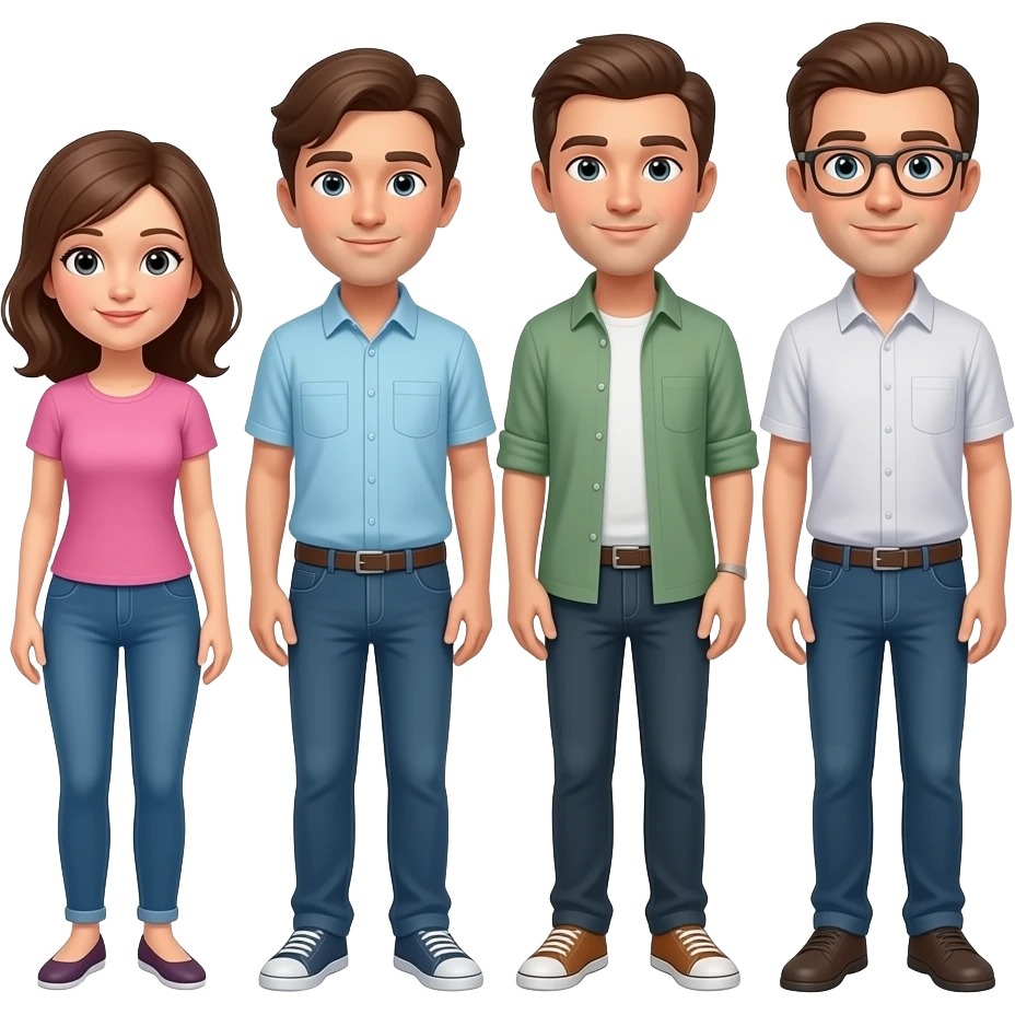 4 guys one girl emoji