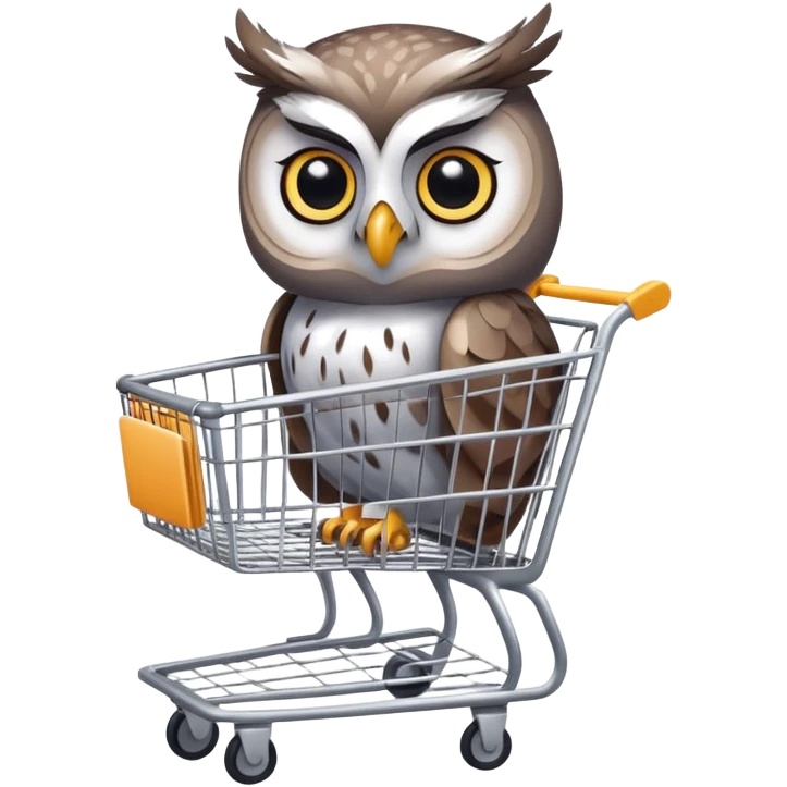 Twilio owl pushing a shopping cart emoji