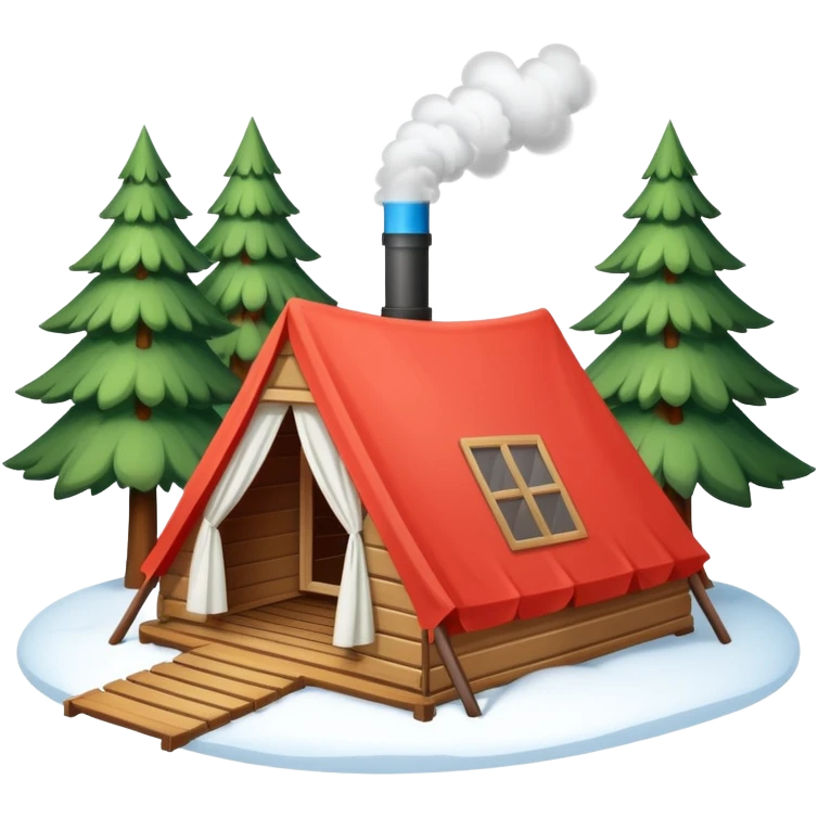 a tent that is a sauna and its smoke out the pipe
try one with snow and trees around also emoji