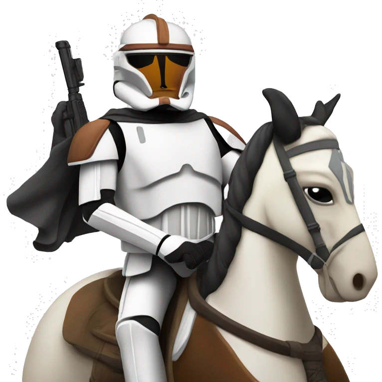 Clone trooper riding a horse emoji