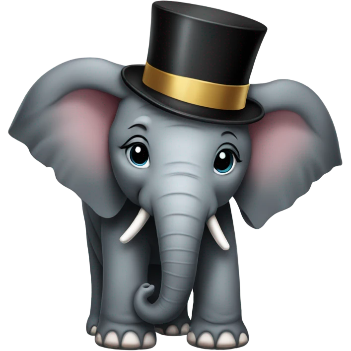 Elephant with a top hat emoji