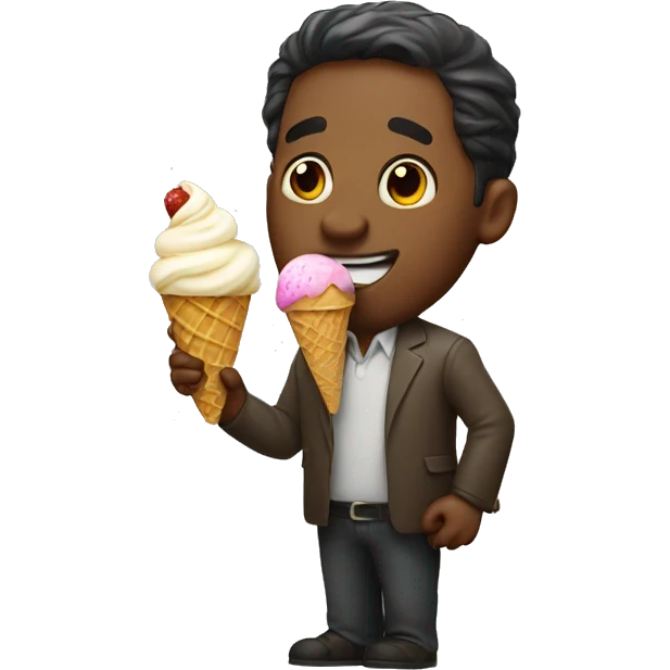 Man licking ice cream emoji