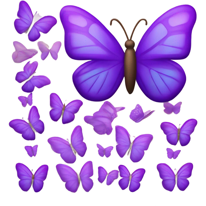 Corazón morado con mariposas emoji