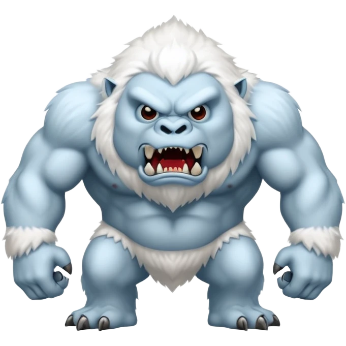 Add sharp teeth to an angry yeti emoji