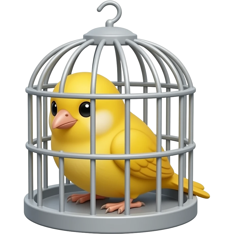 kafeste üzülen kanarya emoji