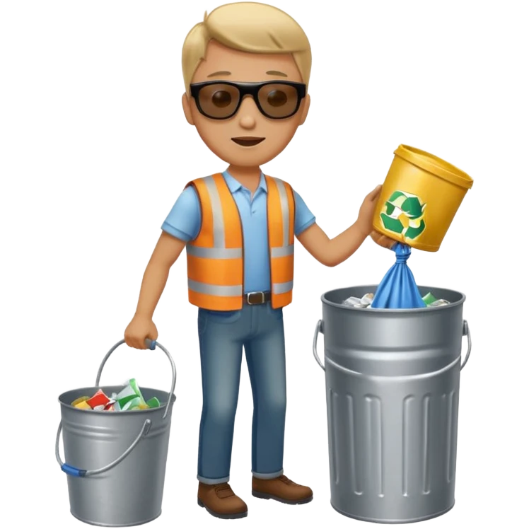 full side body man put the trash in can emoji