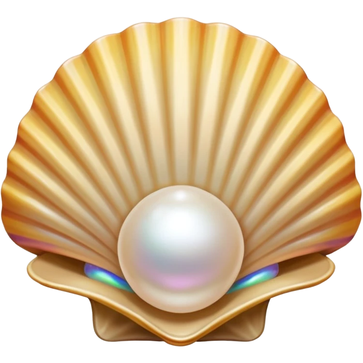 light beige open shell with pearl emoji